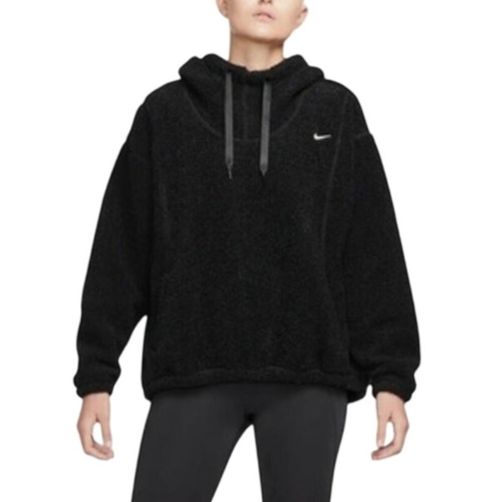 Nike Women’s XS Therma-FIT Hoodie Sweatshirt Black Pullover Fleece
